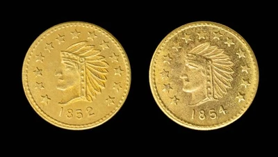 1852 & 1853 California 1/2 Brass Token Uncirculated  - Image 1 of 3