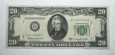1950 D $20 Federal Reserve Star Note, Chicago AU - Image 1 of 2