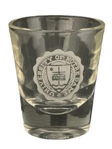 Pre Owned Shot Glass Shotglass Notre Dame University Ivy League - Picture 1 of 5