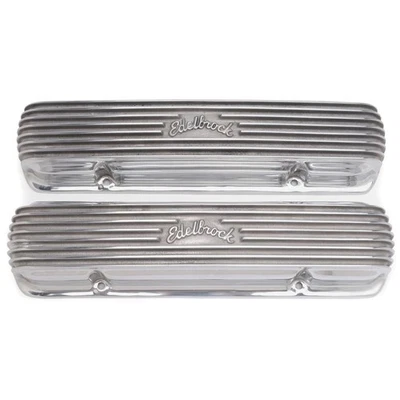 Edelbrock 4130 Valve Cover Set, Fits Pontiac Fits V8 - Image 1 of 4