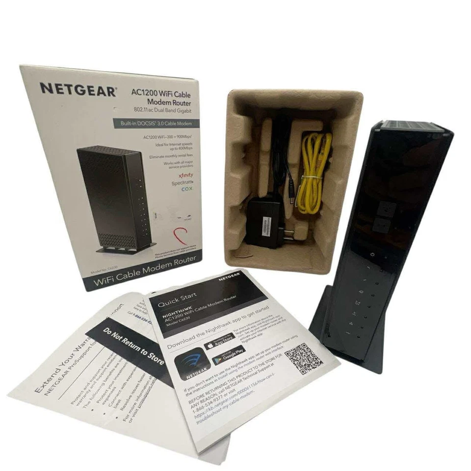 NETGEAR AC1200 WiFi Cable Modem Router C6230 DOCSIS 3.0 Dual Band Gigabit NEW - Image 1 of 4