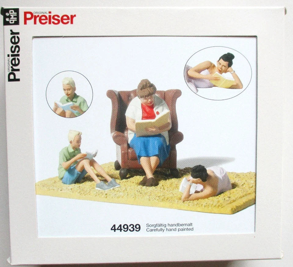 NEW 2025 ! Preiser G 1:22.5 scale READING FEVER w/ Mother & Two Kids # 44939 - Image 1 of 2