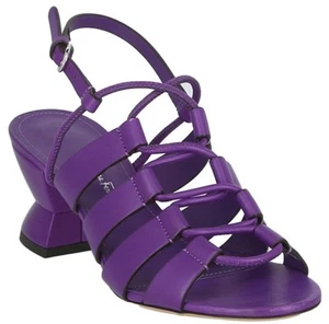 NEW SALVATORE FERRAGAMO SIRMIO 55 PURPLE CALF LEATHER STRAPPY SANDALS SHOES SZ 9 - Picture 1 of 11