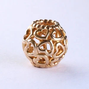 Pandora Sterling 14K Rosévergoldet Herzen All Over Durchbrochen Charm 780964 - Bild 1 von 2