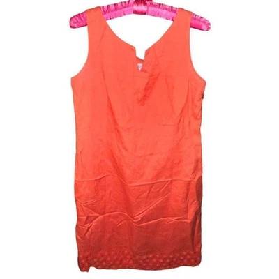 Merona Vestido sin mangas coral totalmente forrado mezcla lino mujer talla 8 Foto 1 de 4