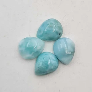 Lote de 4 piedras preciosas sueltas cabujón pera larimar natural 9*11 mm 15,9 CT - Imagen 1 de 4