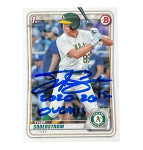 Tyler Soderstrom Signed Card Oakland A's Auto 2020 1st Bowman Paper 1st Rd Pick - Picture 1 of 2