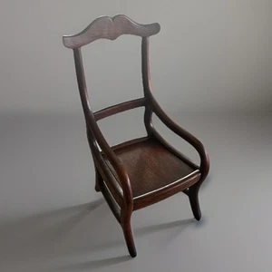 Antica sedia o venditore per bambola americana in mogano campione C1840 - Foto 1 di 14