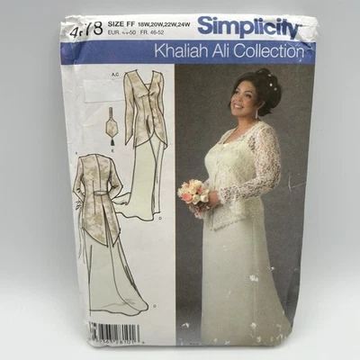Simplicity 4478 Misses Dress Wedding Formal Khaliah Ali Pattern 18W-24W UC FF - Image 1 of 4