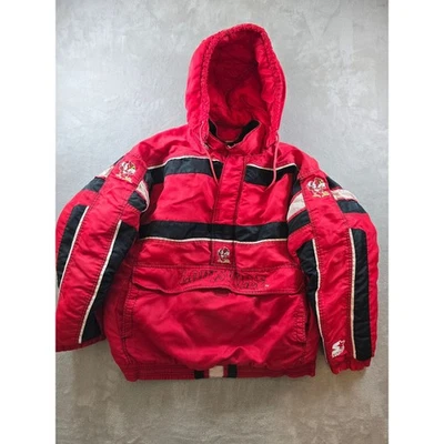 Chaqueta Anorak Vintage Starter Louisville Cardinals XL Roja Negra Bolsa Pullover Foto 1 de 4