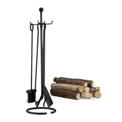 Set camino 5 accessori Kit attrezzi stufa Moderno Set accessori camino 5 pz. - Immagine 1 di 4