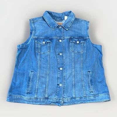Levi’s Denim Vest 3X Blue Sleeveless Trucker Style Classic Jean Jacket Red Tab - Image 1 of 4