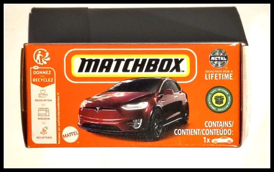 MATCHBOX 2022 POWER GRAGS 18/100 - TESLA MODEL Y RED