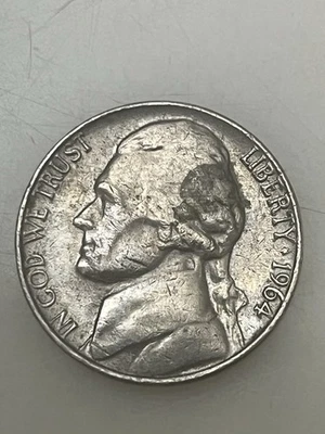 1964 Us 5 Cent Coin No Mint Mark #7 - Image 1 of 2