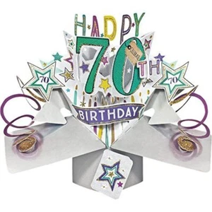 3D Pop Up Greeting Card by Second Nature - 70TH Birthday - Picture 1 of 1