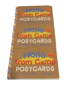 Lot Of 3 "Hello From Camp" Postcards Three Designs 18 Postcards Per Book - Picture 1 of 4