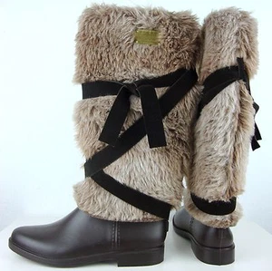 GIESSWEIN Gummistiefel Damen Stiefel Regenstiefel mit Fell Braun Gr.37 NEU - Bild 1 von 12