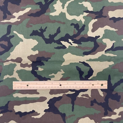 Tela de algodón de caza de camuflaje verde bronceado marrón negro camuflaje 1 1/2 yarda Foto 1 de 2