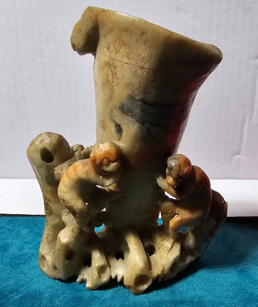 寿山石主中国古董花瓶| eBay