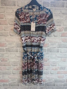 Fat Face Aztec Floral Wrap Style Dress Size 12 BNWT - Picture 1 of 9