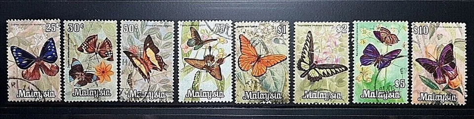 FULL SET MALAYSIA BUTTERFLIES 1970 SG 64 - 71 USED SET 1 - Image 1 of 1