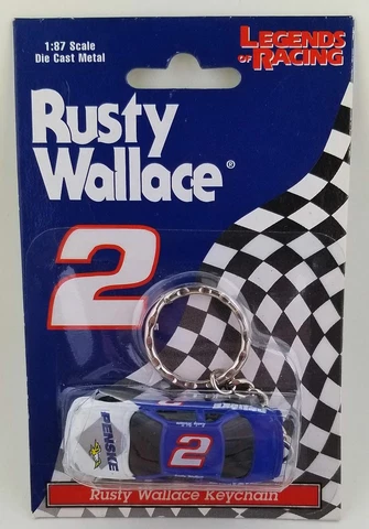 "RUSTY WALLACE" Nascar Driver Car Die Cast Metal Collectible Keychain *NEW* Cover