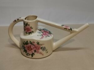 Vintage Haws Rossware Ceramic China Watering Can With Flower Design