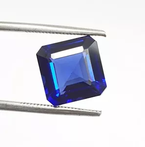 10 Ct Flawless AAA Lab Grown Burmese Royal Blue Sapphire Square Cut Loose Gems - Picture 1 of 10