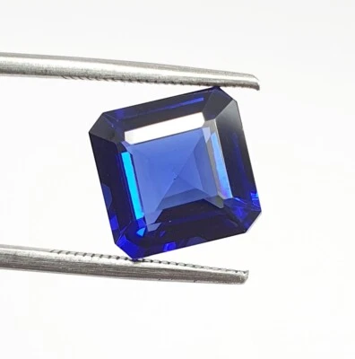 10 Ct Flawless AAA Lab Grown Burmese Royal Blue Sapphire Square Cut Loose Gems - Image 1 of 4