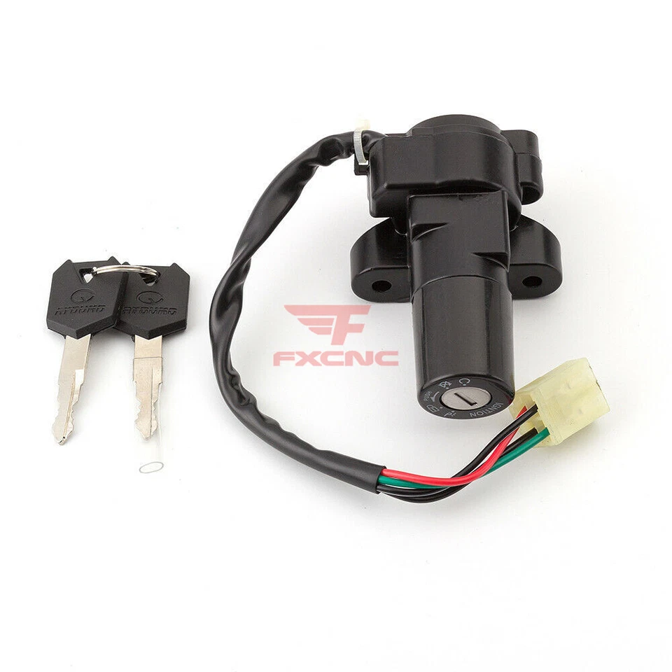 For DR650 1990-1996 GS500 1988-2000 Ignition Switch Lock Key 4 pins 4 wire Motor - Image 1 of 4