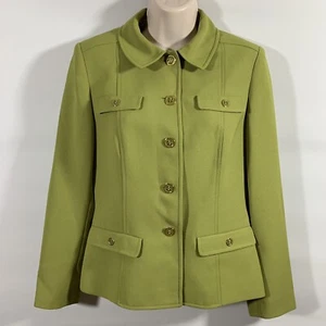 Vintage John Meyer of Norwich Women's 6P Green Blazer, Gold-tone Buttons - Picture 1 of 11