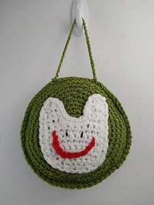 Hand Crochet Tooth Fairy Pillow Keepsake Boys Girls Round 6.5" Acrylic Green - Picture 1 of 3