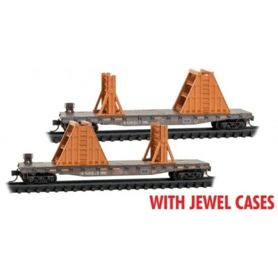 Micro-Trains N 98302222 Norfolk Southern Ribbon Rail MOW Flat Car Set - Image 1 of 2