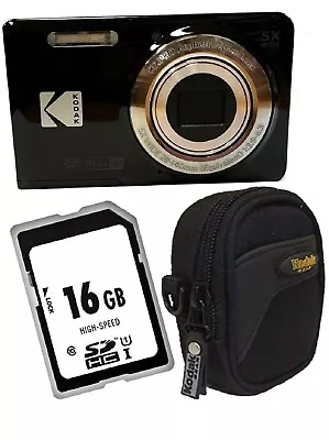 KODAK Pixpro FZ55 Digitalkamera schwarz,16 MP,5X optischer Zoom,Set Angebot - Bild 1 von 4