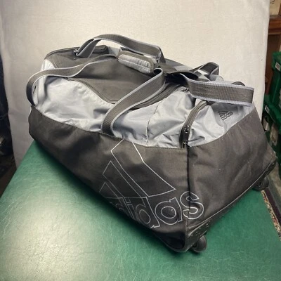 Adidas Rolling Suitcsae Team Bag Gray Black Smooth Wheels 32"x15" - Image 1 of 4