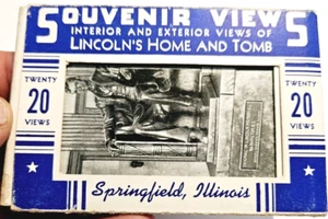 Souvenir 20 Views Lincoln Hogar y Tumba Springfield Illinois único en su tipo - Imagen 1 de 4