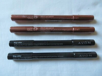 (4) Count Lot Avon Glow 2-In-1 Eye Pencil Plum Perfection & Island Waters P909 - Image 1 of 4