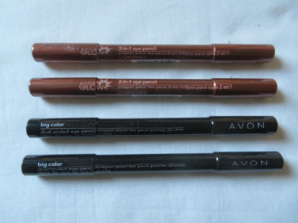 (4) Count Lot Avon Glow 2-In-1 Eye Pencil Plum Perfection & Island Waters P909 - Image 1 of 4