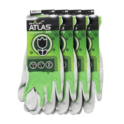 4 Pairs Atlas Showa 370 Nitrile Gloves Garden Work Paint Landscaping (ANY COLOR) - Image 1 of 4