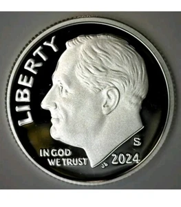 2024 S SILVER Proof Roosevelt Dime Gem  Cameo  - Picture 1 of 2
