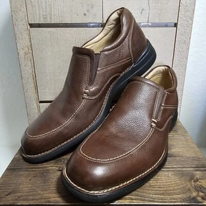 Johnston & Murphy Men's Size 9M - Brown Leather Moc Slip On Dress Shoes - Picture 1 of 8