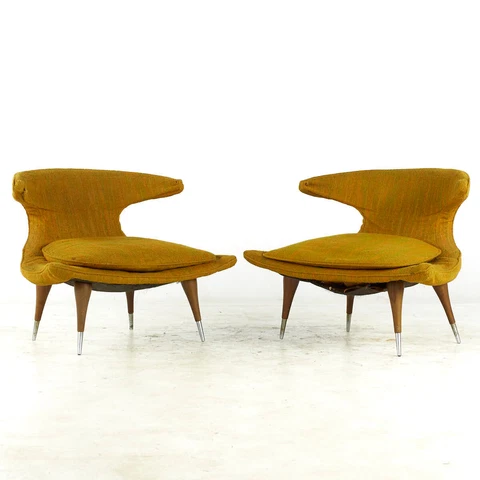 Karpen of California Mid Century Horn Chairs - Pair Cover