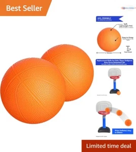 Set of 2 Mini Rubber Basketballs 6 Inch Soft Balls for Kids Indoor Outdoor Play - Picture 1 of 8