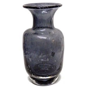 Sea Glasbruk Kosta Kunstglas Vase rauchiger Amethyst mit Original Gold Etikett 7,5" - Bild 1 von 5