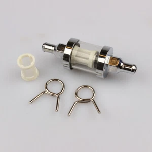 Benzinfilter Kraftstofffilter chrom Glas 8 mm - Bild 1 von 2