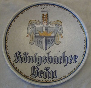 SELTENES deutsches Steinzeug Bierschild 16" Königsbacher - um 1970 - gesandt #1399 - Bild 1 von 4