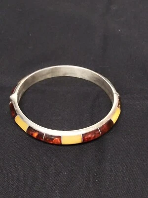 PULSERA BRAZALETE MAGNÉTICO CON BISAGRAS ÁMBAR ESTERLINA JAY KING MINE FINDS DTR  Foto 1 de 4