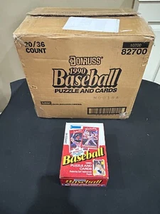 1990 Donruss Baseball Wax Box 36 Packs Sealed Case Fresh Ken Griffey Jr - Picture 1 of 9