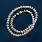 AAA 8-9MM SOUTH SEA NATURAL WHITE PEARL NECKLACE 18 INCH 925S