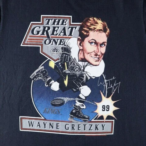 Vtg 1988 Wayne Gretzky Los Angeles Kings Black Unisex T-Shirt Cover